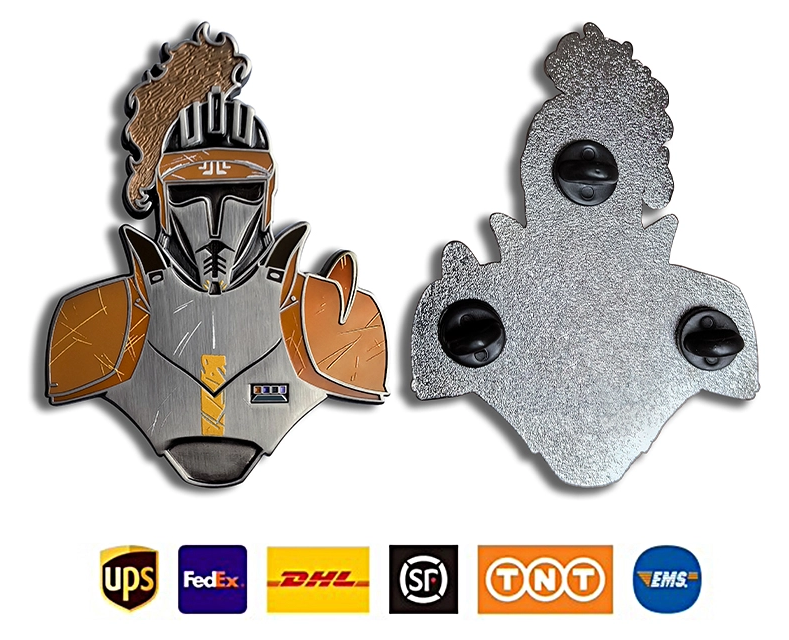 Finished metal sample with shipping carriers