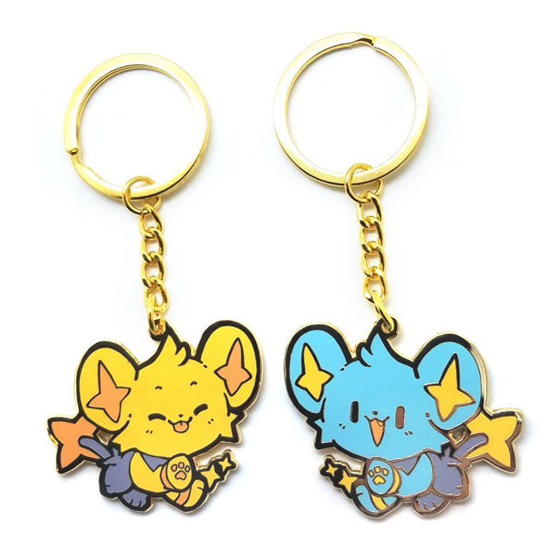 cugle-anime-keychain-shinx-yellow-blue-star-kawaii