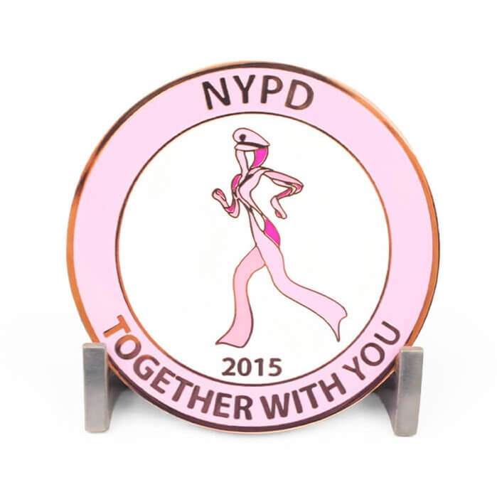 Breast Cancer Ribbon Challenge Coin