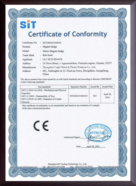 Certificate of Conformity