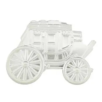 Silver plated carriage enamel pin finish
