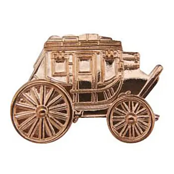 Antique copper plated carriage enamel pin finish