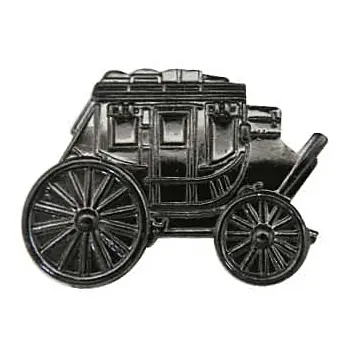 Black nickel plated carriage enamel pin finish