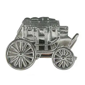 Nickel plated carriage enamel pin finish