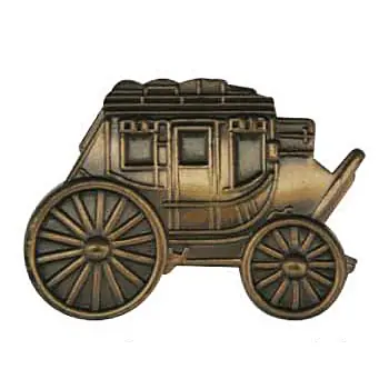 Antique gold plated carriage enamel pin finish