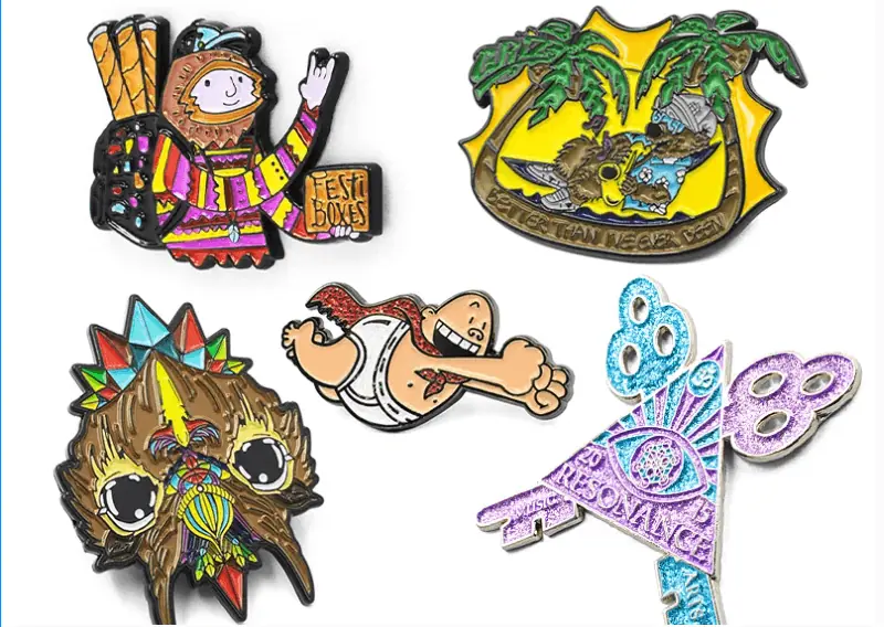 Custom soft enamel pin examples